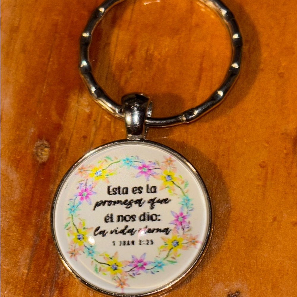 Floral Inspirational Keychain